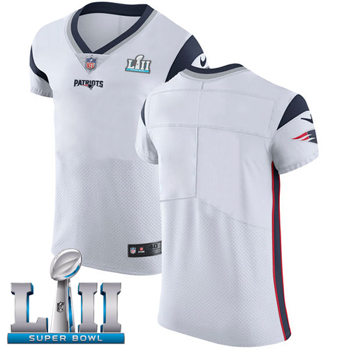 Nike Patriots Blank White Super Bowl LII Men's Stitched NFL Vapor Untouchable Elite Jersey - Click Image to Close